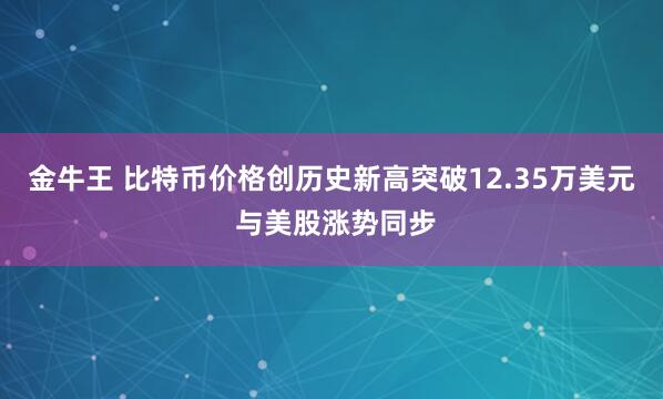 金牛王 比特币价格创历史新高突破12.35万美元 与美股涨势同步