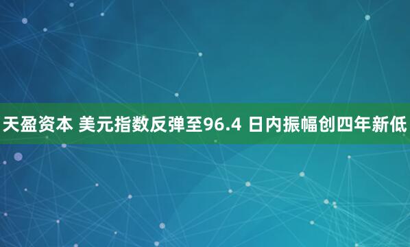 天盈资本 美元指数反弹至96.4 日内振幅创四年新低